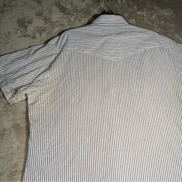 Vintage Wrangler Western Pearl Snap Button Down Shirt Men’s Small Striped Shirt - Picture 8 of 9